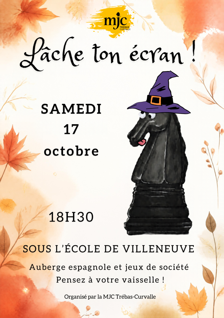 Soirée sans écran du samedi 17 octobre
